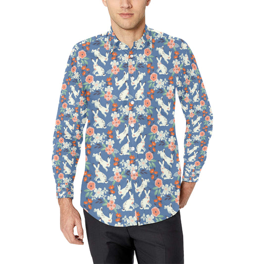 Bunny Pattern Print Design 07 Men's Long Sleeve Shirt