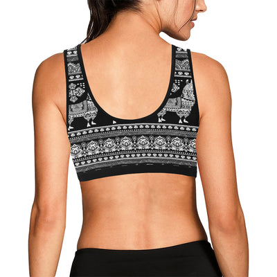 Llama Aztec Style Pattern Print Design 01 Sports Bra