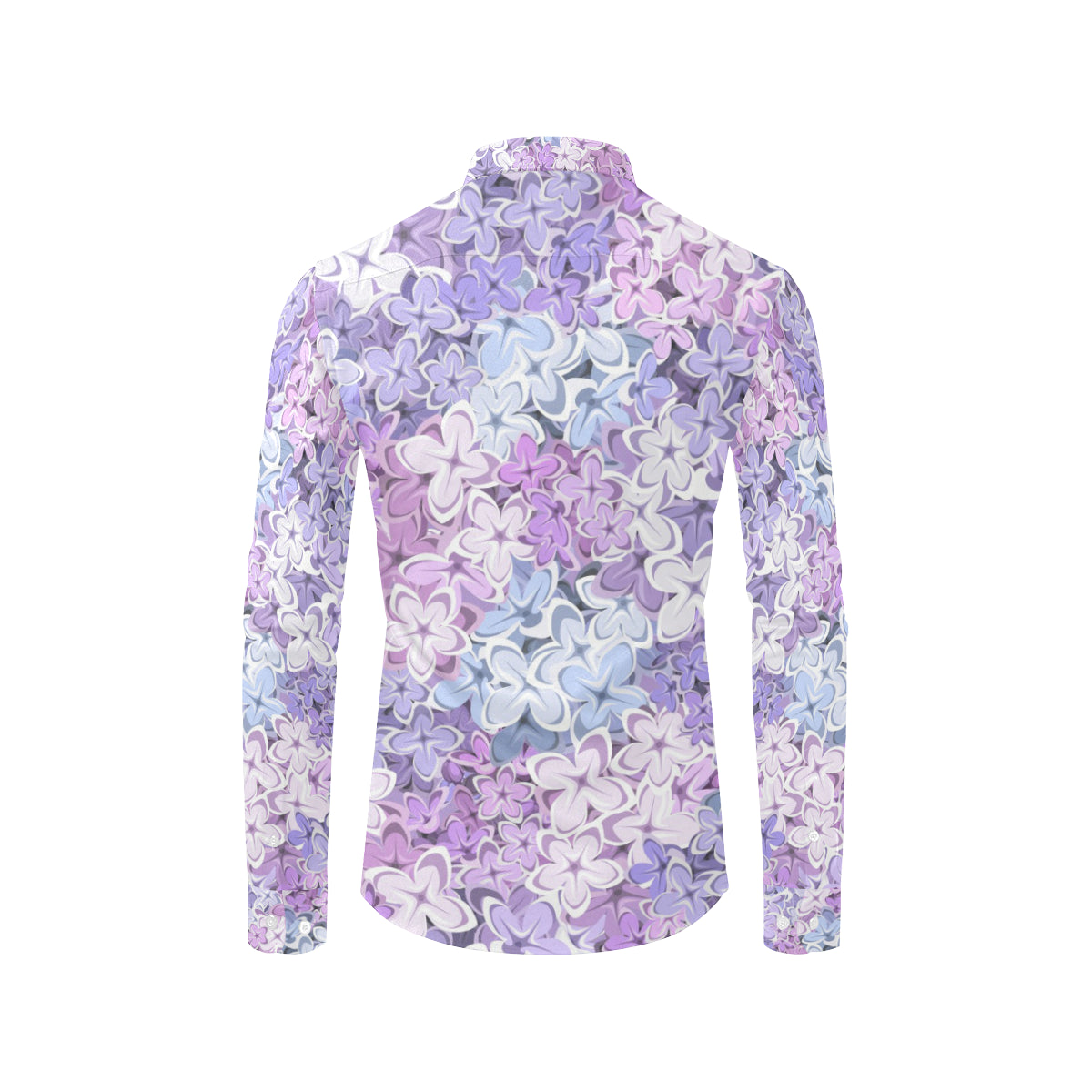 Lilac Pattern Print Design LI01 Men's Long Sleeve Shirt