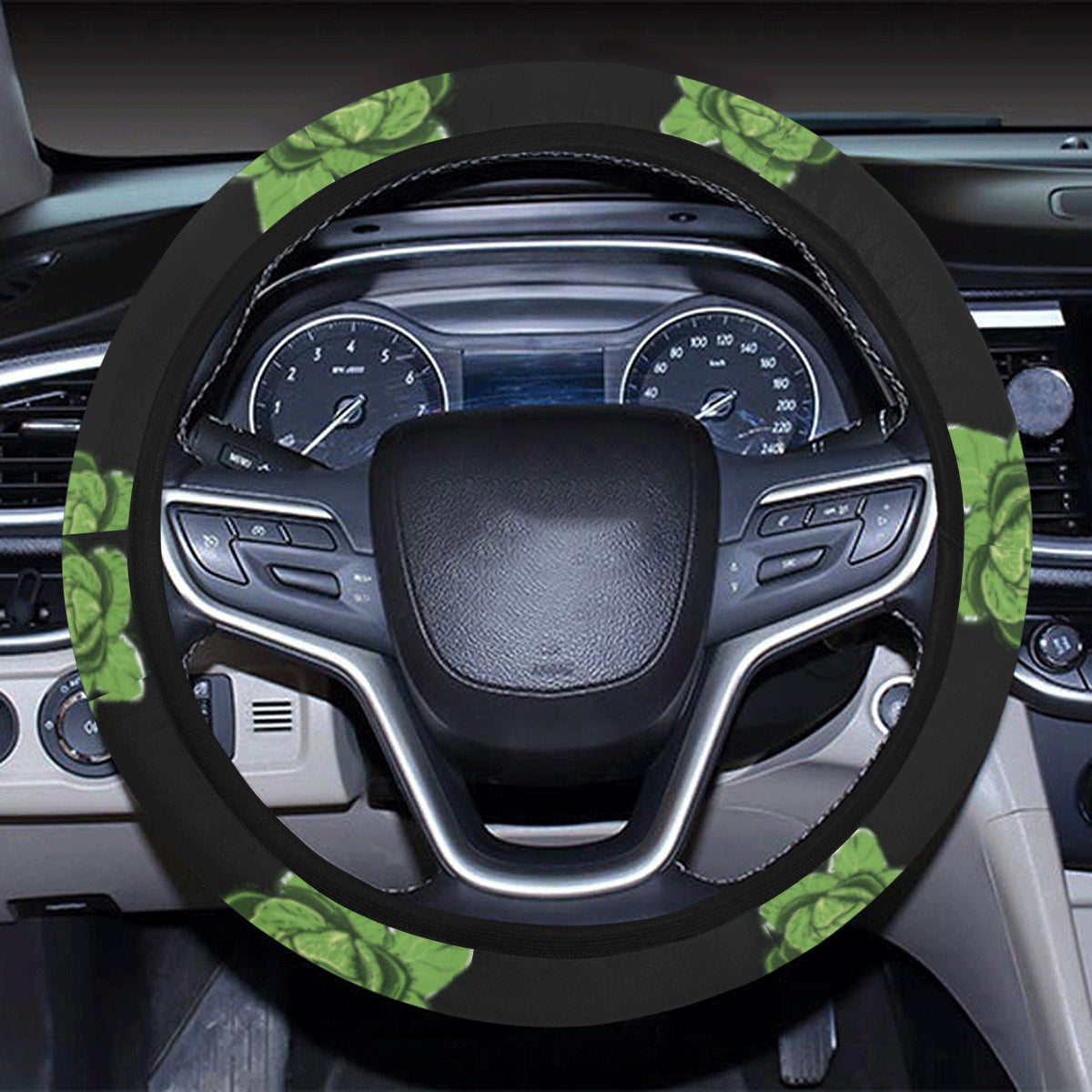 Cabbage Pattern Print Design 03 Steering Wheel Cover with Elastic Edge