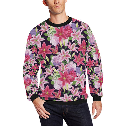 Lily Pattern Print Design LY017 Men Long Sleeve Sweatshirt