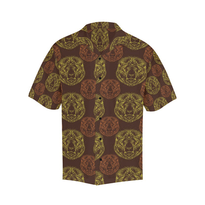 Lion Pattern Print Design 04 Men's Hawaiian Shirt