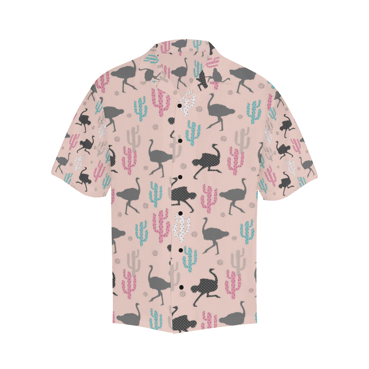 Ostrich Pattern Print Design 03 Men's Hawaiian Shirt