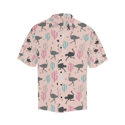 Ostrich Pattern Print Design 03 Men's Hawaiian Shirt