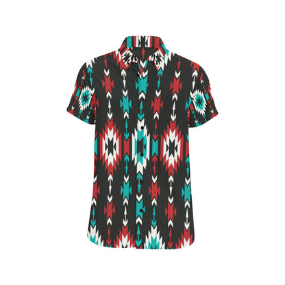 Native Pattern Print Design A08 Men's Short Sleeve Button Up Shirt