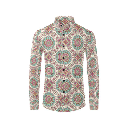Bohemian Round Style Print Men's Long Sleeve Shirt