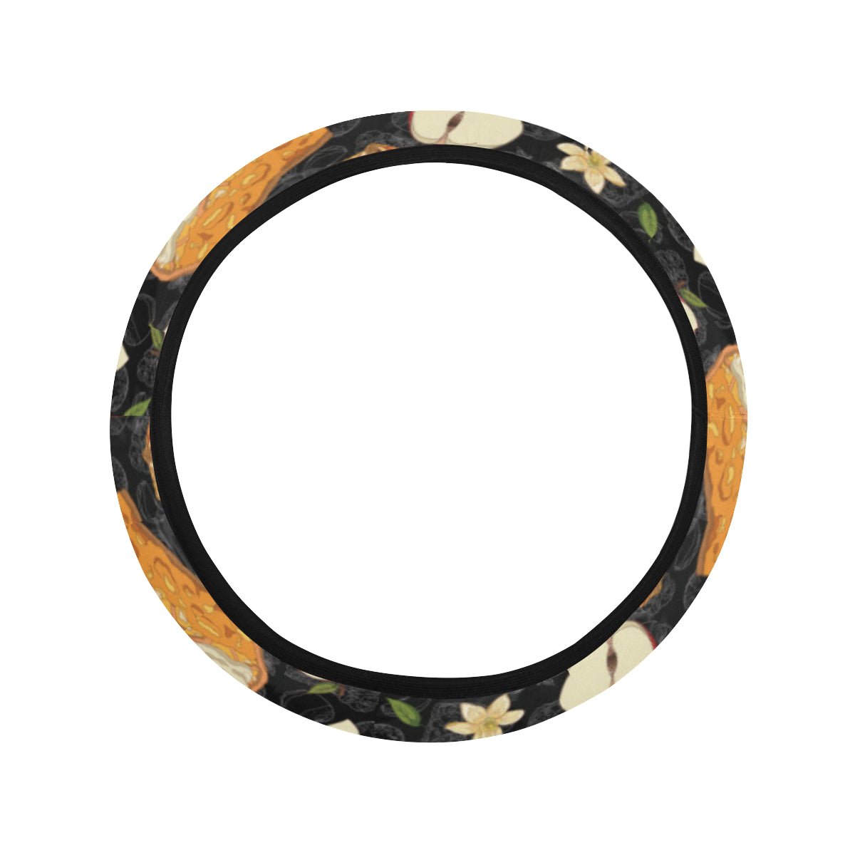 Apple Pie Pattern Print Design 01 Steering Wheel Cover with Elastic Edge
