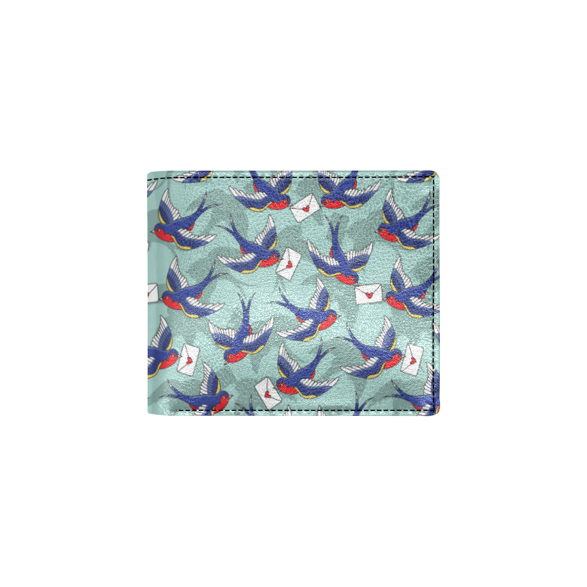 Swallow Bird Pattern Print Design 02 Men's ID Card Wallet