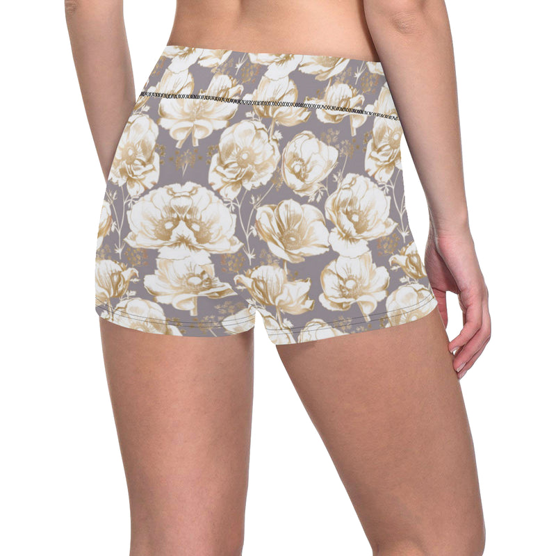 Anemone Pattern Print Design AM05 Yoga Shorts