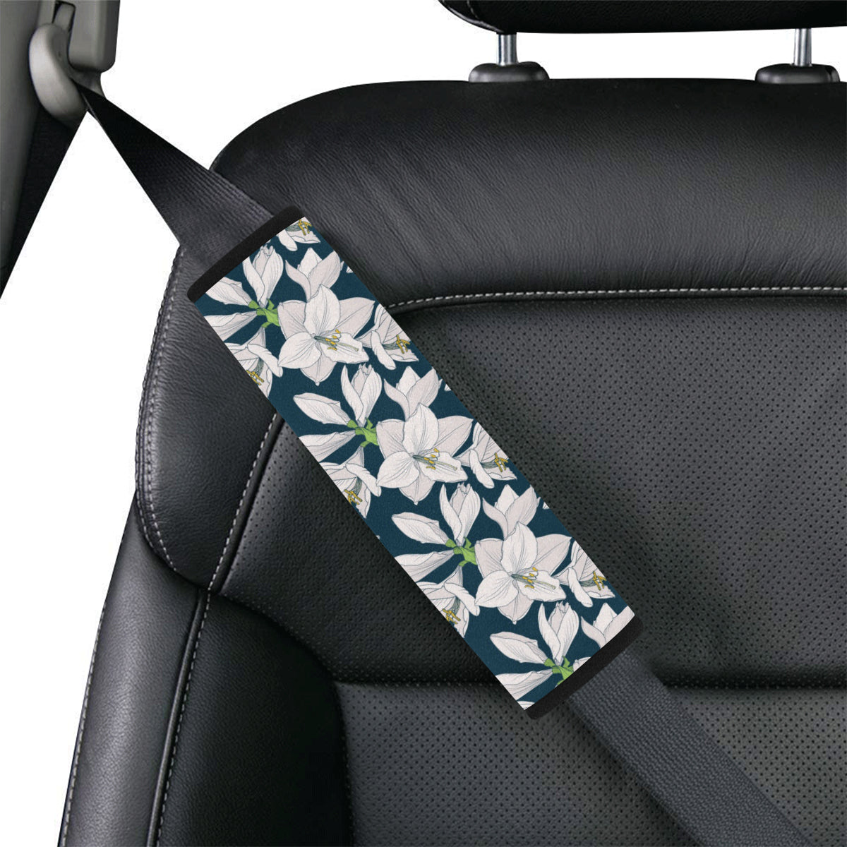 Amaryllis Pattern Print Design AL02 Car Seat Belt Cover