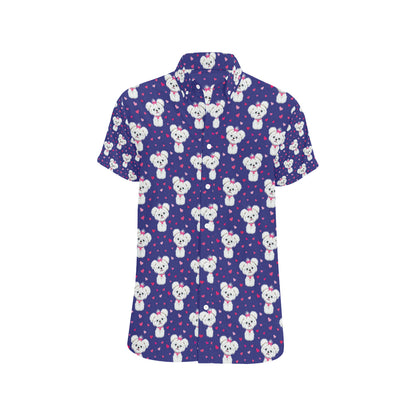 Maltese Pattern Print Design 02 Men's Short Sleeve Button Up Shirt