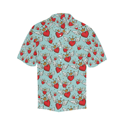Angel Wings Heart Pattern Print Design 02 Men's Hawaiian Shirt