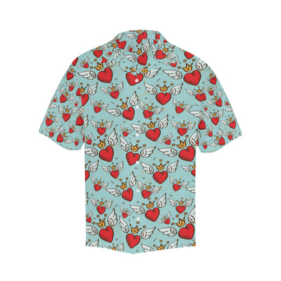 Angel Wings Heart Pattern Print Design 02 Men's Hawaiian Shirt