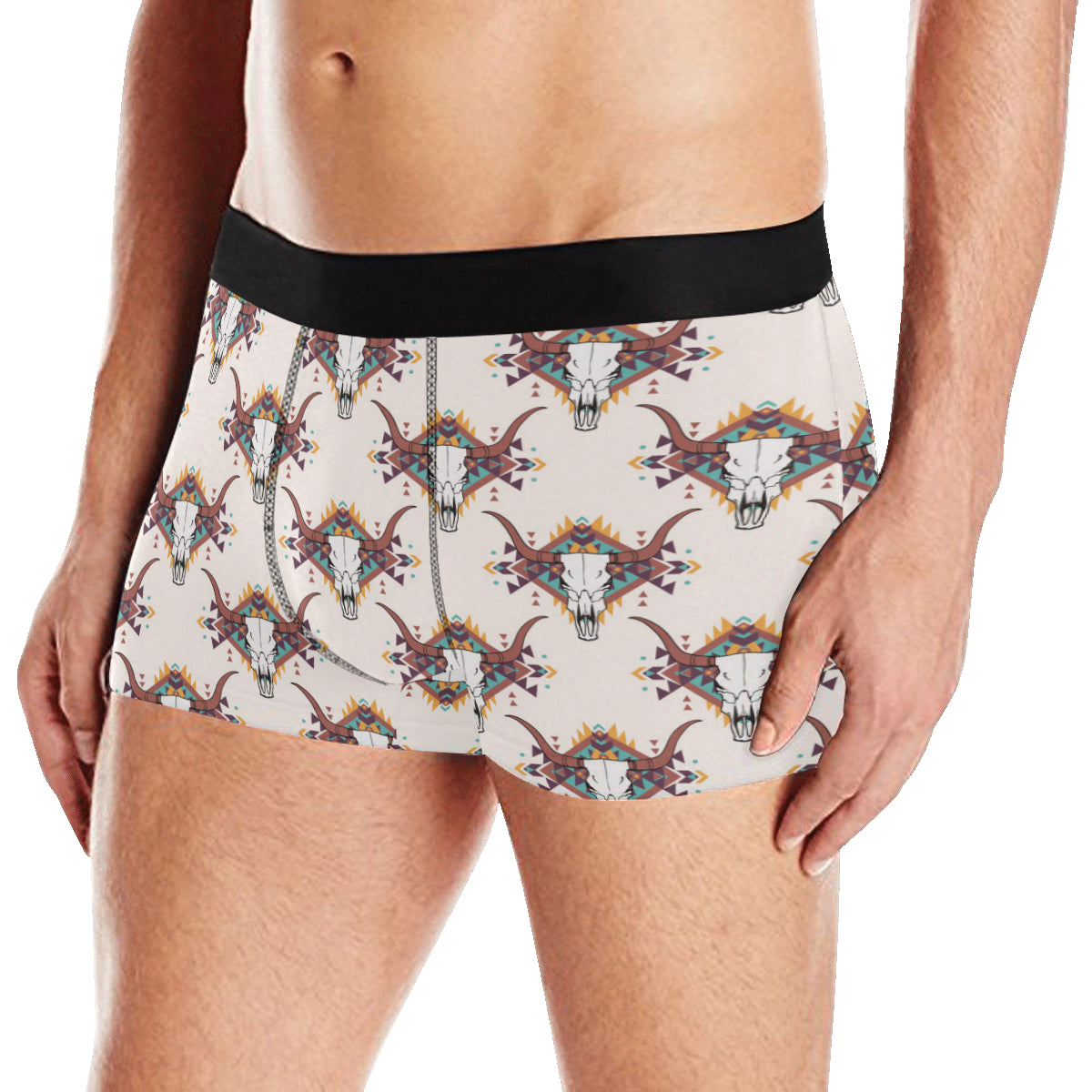 Buffalo Head Pattern Print Design 02 Men's Boxer Briefs