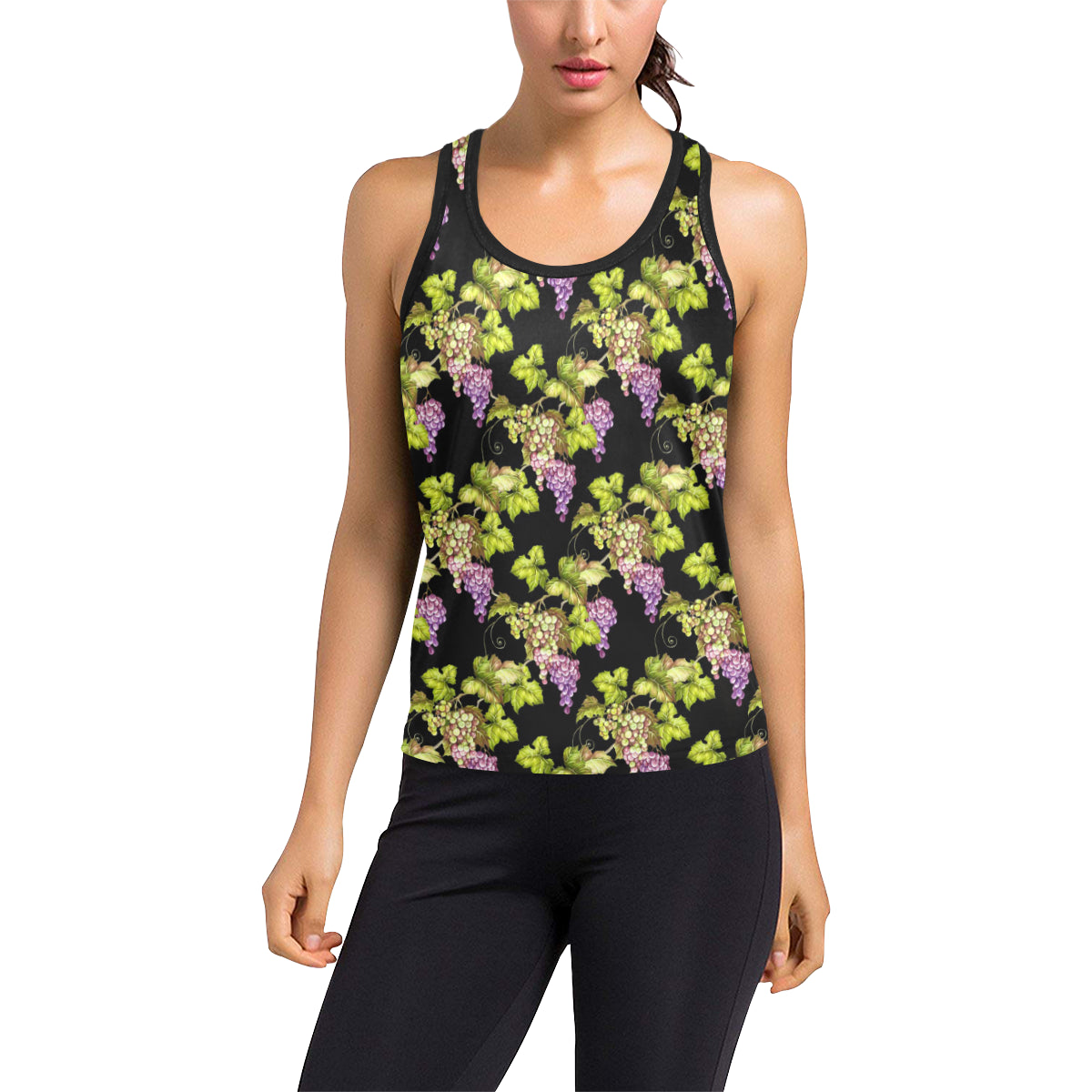 Grape Pattern Print Design GP04 Women's Racerback Tank Top
