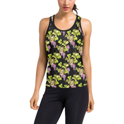 Grape Pattern Print Design GP04 Women's Racerback Tank Top