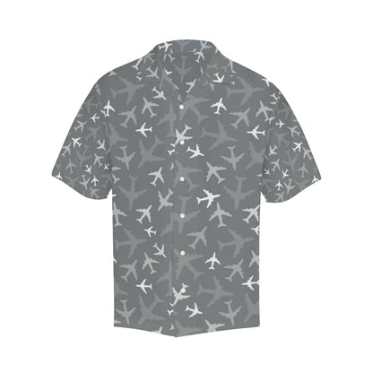 Airplane Pattern Print Design 02 Men's Hawaiian Shirt
