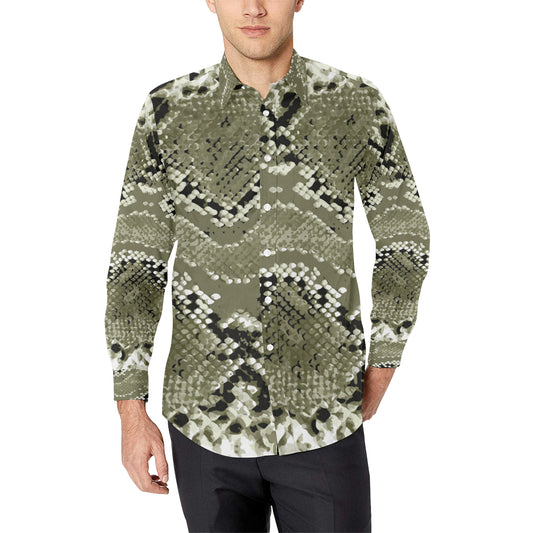 Python Pattern Print Design A04 Men's Long Sleeve Shirt