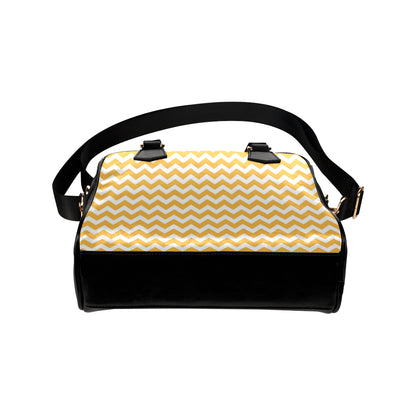 Chevron Orange Pattern Print Design 01 Shoulder Handbag