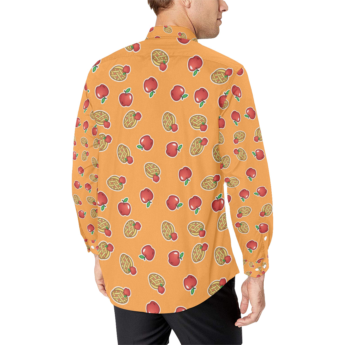 Apple Pie Pattern Print Design 02 Men's Long Sleeve Shirt