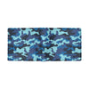 Camo Blue Pattern Print Design 04 Men's ID Card Wallet