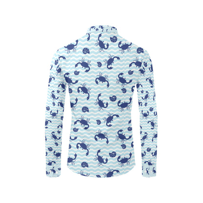 Crab Pattern Print Design 04 Men's Long Sleeve Shirt