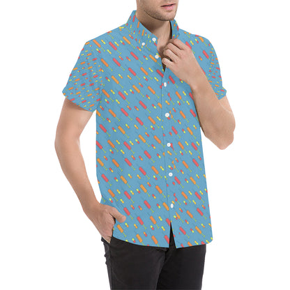 Phlebotomist Medical Pattern Men's Short Sleeve Button Up Shirt