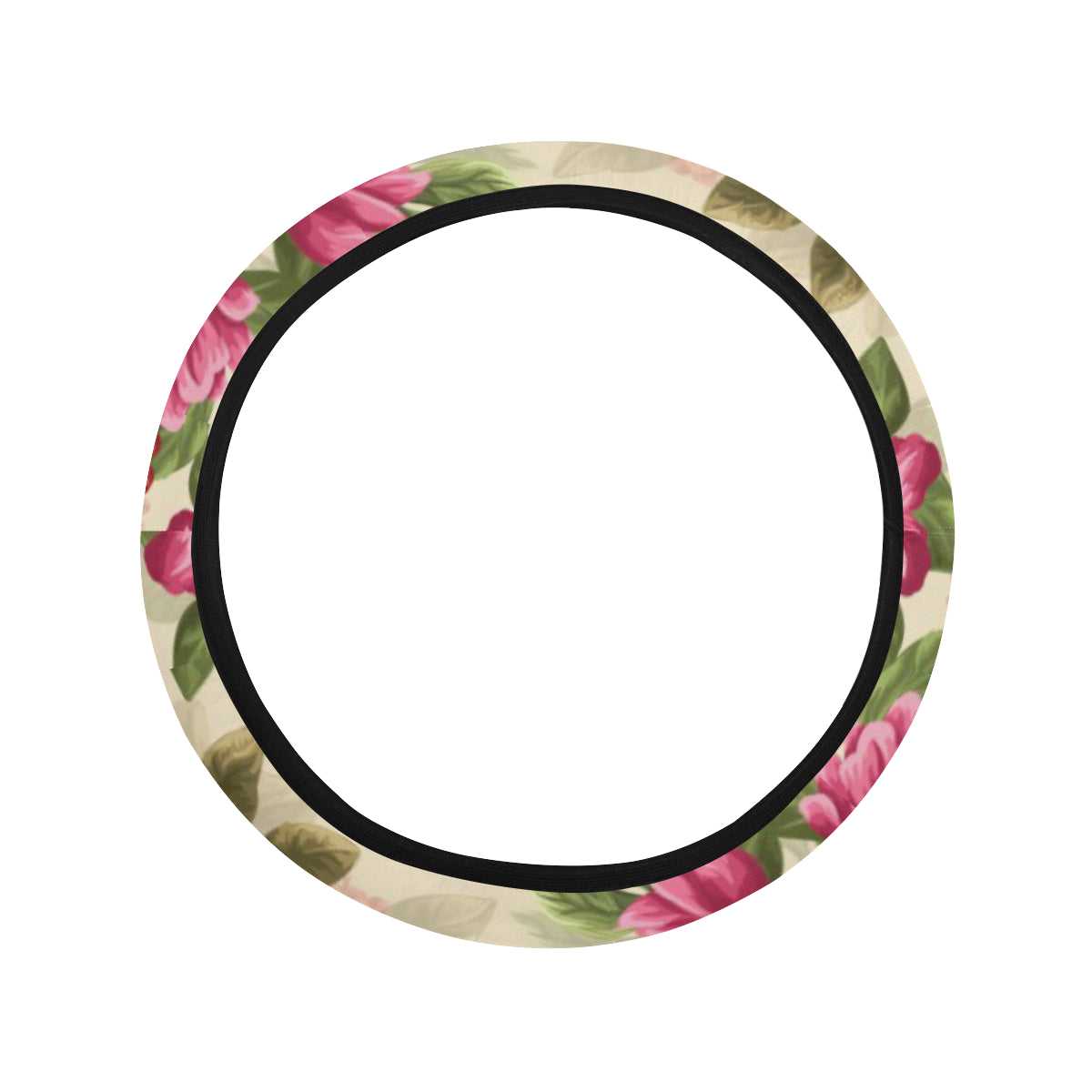Summer Floral Pattern Print Design SF08 Steering Wheel Cover with Elastic Edge