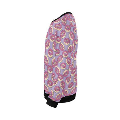 Donut Pattern Print Design DN015 Men Long Sleeve Sweatshirt