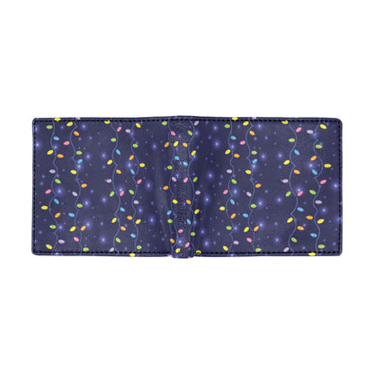 Christmas Light Pattern Print Design 03 Men's ID Card Wallet