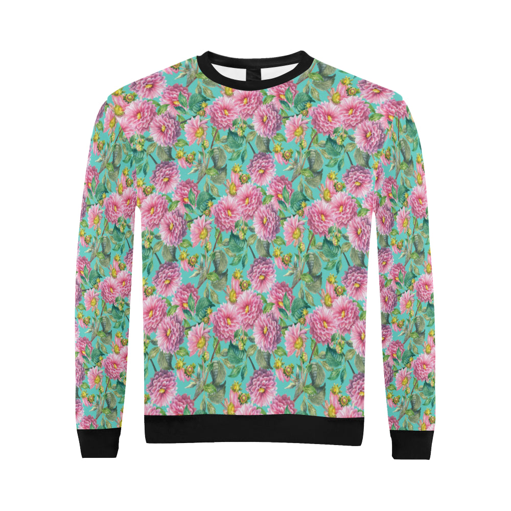 Dahlia Pattern Print Design DH07 Men Long Sleeve Sweatshirt
