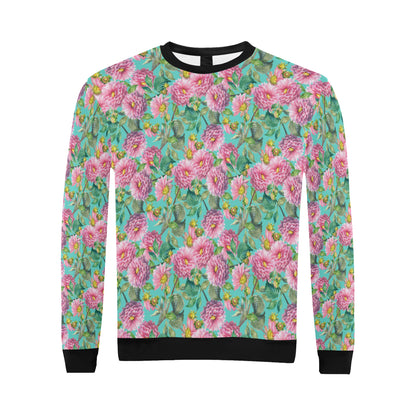 Dahlia Pattern Print Design DH07 Men Long Sleeve Sweatshirt
