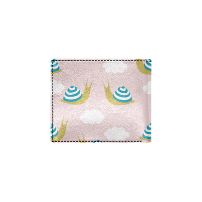 Snail Pattern Print Design 02 Men's ID Card Wallet