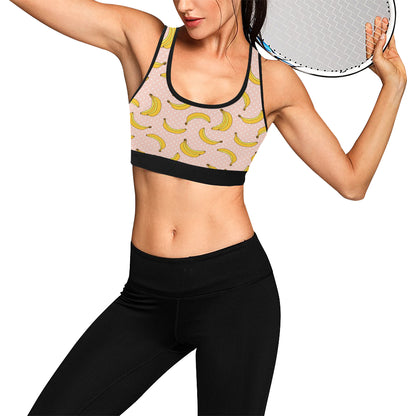 Banana Pattern Print Design BA06 Sports Bra