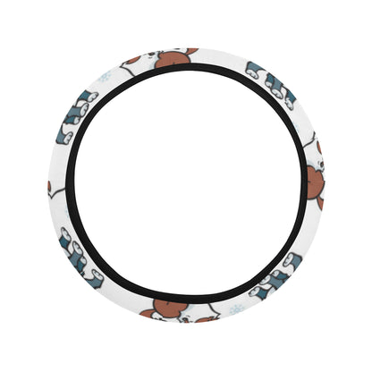 Alaskan Malamute Pattern Print Design 02 Steering Wheel Cover with Elastic Edge