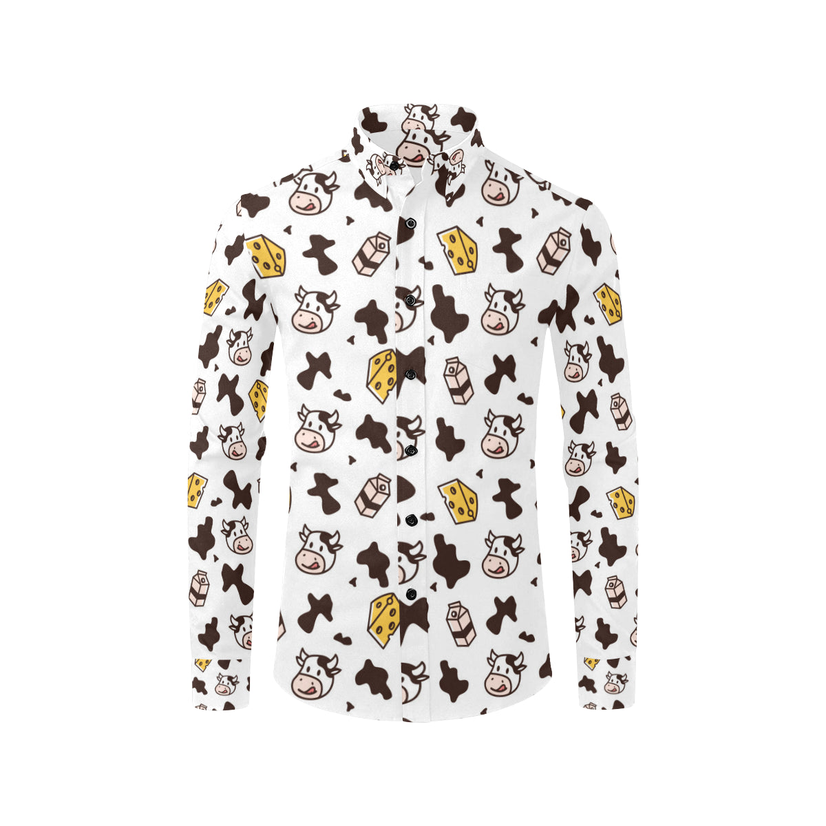 Cow Pattern Print Design 06 Men's Long Sleeve Shirt