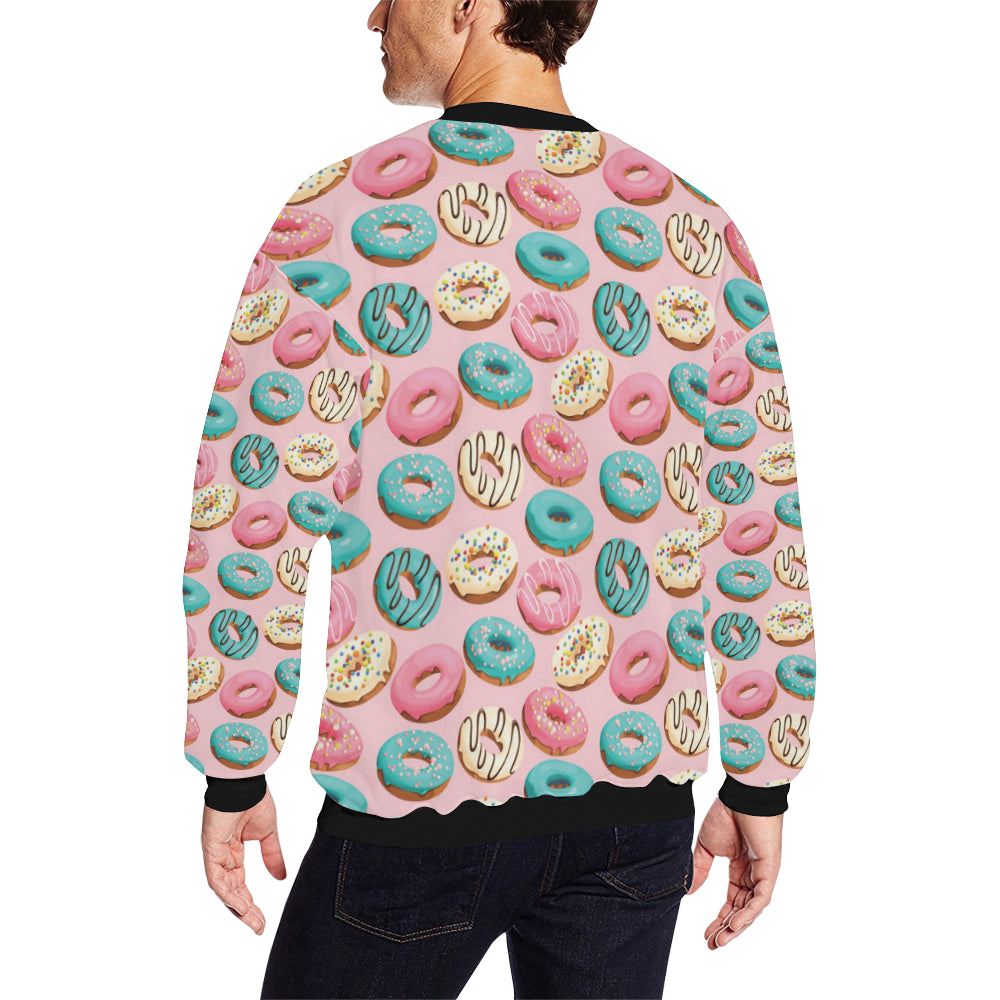 Donut Pattern Print Design DN06 Men Long Sleeve Sweatshirt