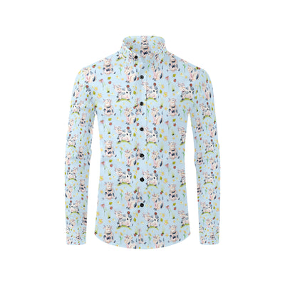 Cow Happy Pattern Print Design 05 Men's Long Sleeve Shirt