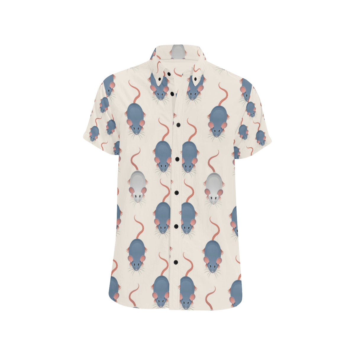 Rat Pattern Print Design 03 Men's Short Sleeve Button Up Shirt