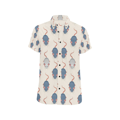 Rat Pattern Print Design 03 Men's Short Sleeve Button Up Shirt