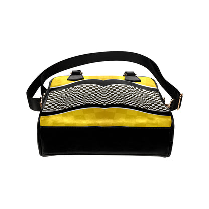 Checkered Pattern Print Design 02 Shoulder Handbag