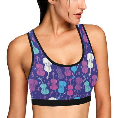Cello Pattern Print Design 01 Sports Bra