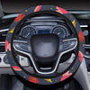 Elm Leave Colorful Print Pattern Steering Wheel Cover with Elastic Edge