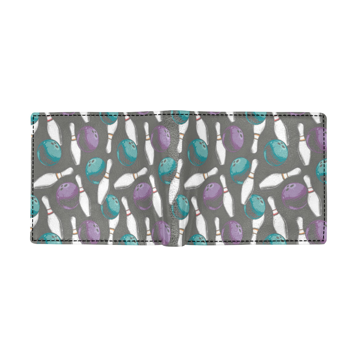 Bowling Pattern Print Design 03 Men's ID Card Wallet