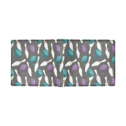Bowling Pattern Print Design 03 Men's ID Card Wallet
