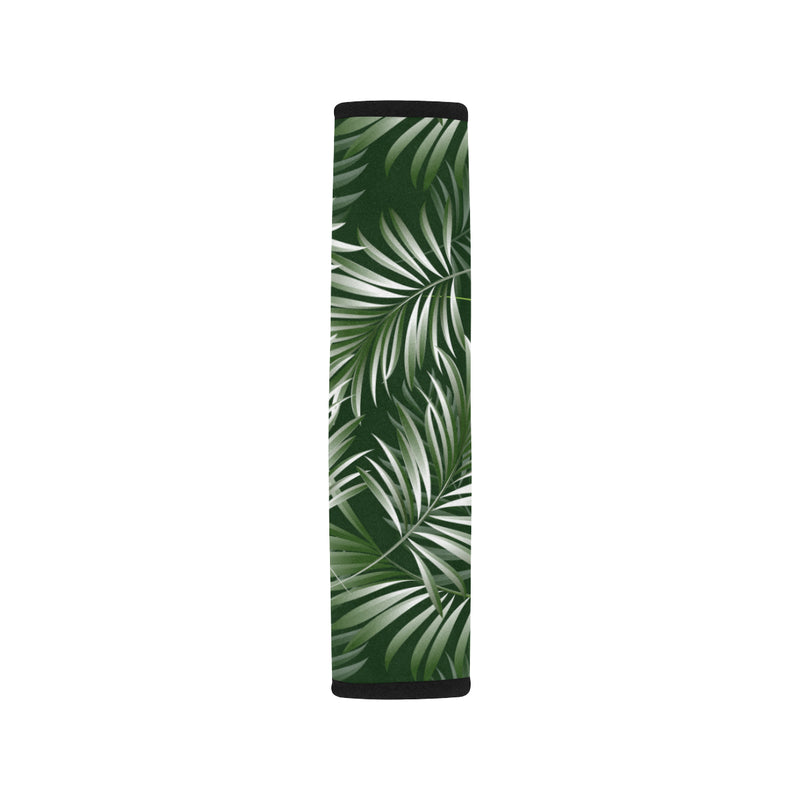 White Green Tropical Palm Leaves Car Seat Belt Cover