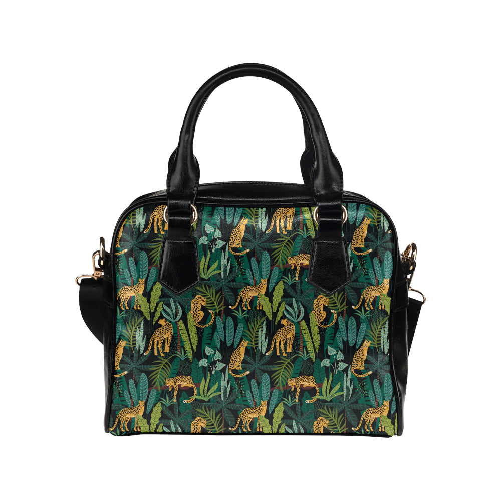 Jaguar Jungle Pattern Print Design 03 Shoulder Handbag