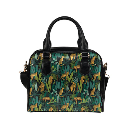 Jaguar Jungle Pattern Print Design 03 Shoulder Handbag