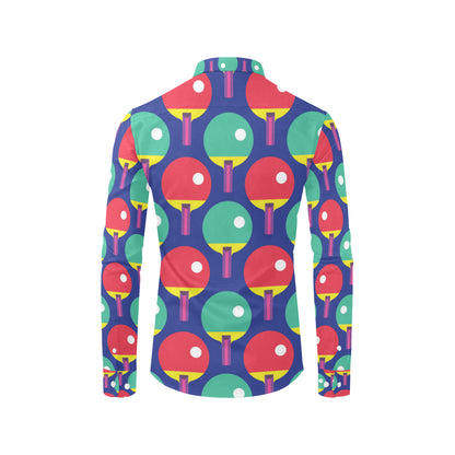 Ping Pong Pattern Print Design A03 Men's Long Sleeve Shirt