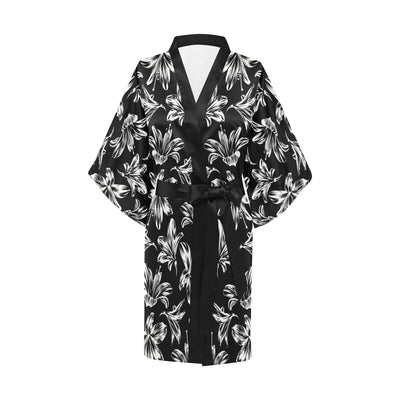 Amaryllis Pattern Print Design AL04 Women Kimono Robe